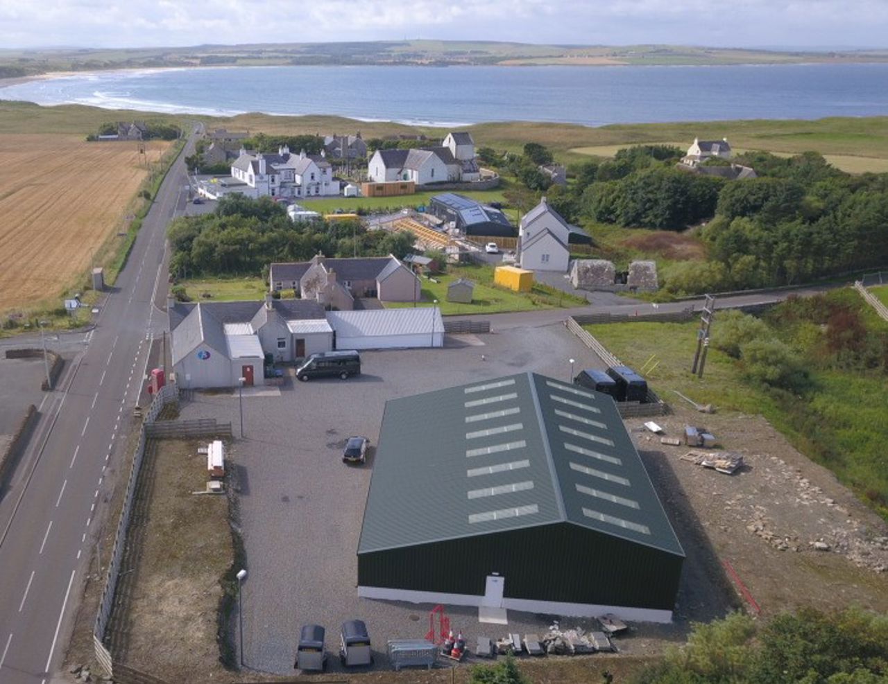 Office and works yard surrounded by countryside